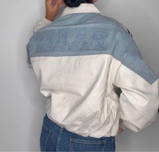 Cazadora polipiel/vaquera y blanca