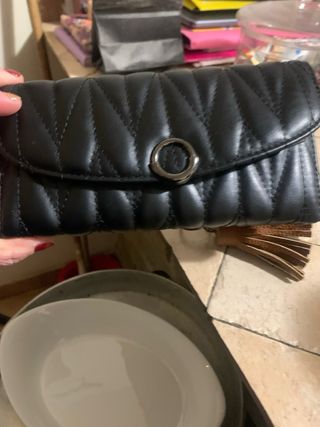 Portafoglio donna morbido nero