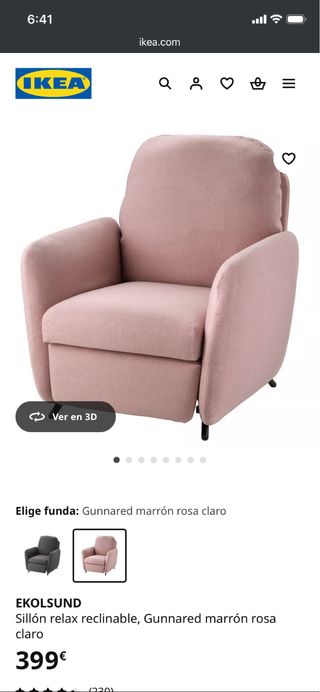 2 Sillones Relax Ikea Tela Rosa