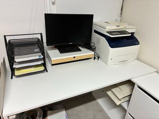 Escritorio blanco madera 136x66,5x74