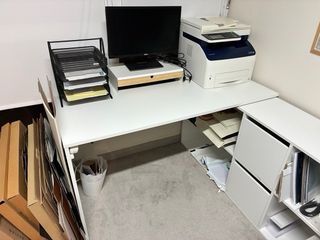 Escritorio blanco madera 136x66,5x74