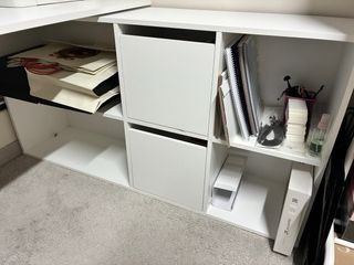 Escritorio blanco madera 136x66,5x74