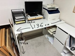 Escritorio blanco madera 136x66,5x74