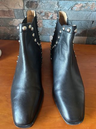 Botines Zara Piel Tachuelas Talla 40