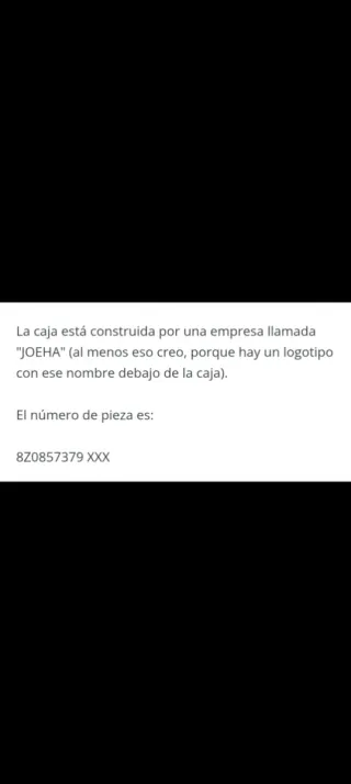 Caja Audi A2 Space Floor