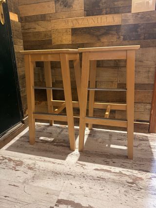 4 Sillas Altas Madera Tipo Bar