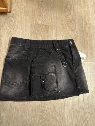 Falda Bershka Negra Talla XS