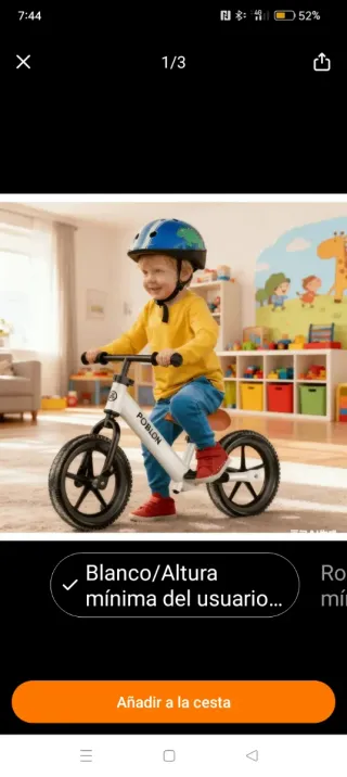 Bicicleta sin pedales niños 3-6 años