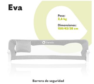 Barrera Cama Lionelo Eva 150x42 Gris