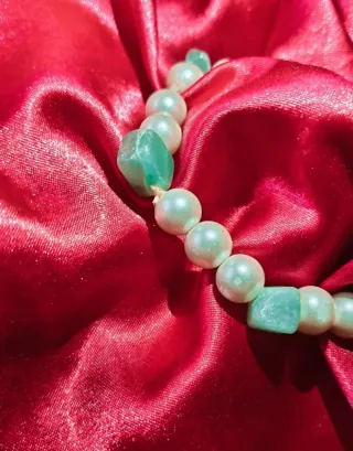 Braccialetto perle e giada vintage