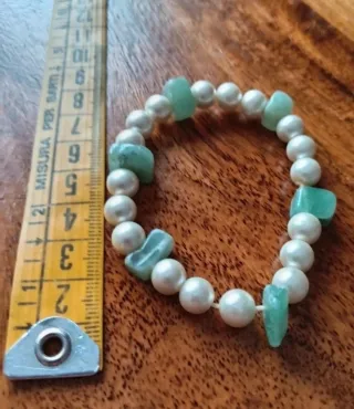 Braccialetto perle e giada vintage