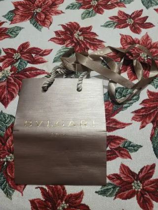 Sacchetto regalo Bulgari marrone con nastrino
