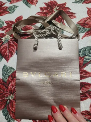 Sacchetto regalo Bulgari marrone con nastrino
