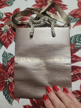 Sacchetto regalo Bulgari marrone con nastrino