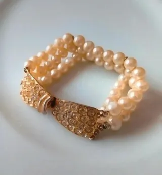 Bracciale antico perle e strass