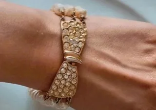 Bracciale antico perle e strass