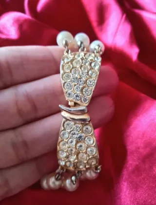 Bracciale antico perle e strass