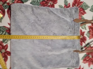 Borsa shopper in peluche grigia