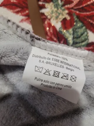 Borsa shopper in peluche grigia