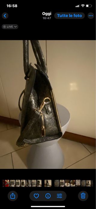 Nuova￼ borsa Cafe'Noir similpelle nera e oro