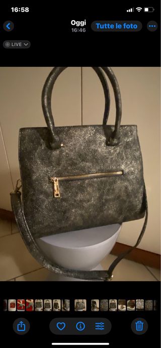 Nuova￼ borsa Cafe'Noir similpelle nera e oro