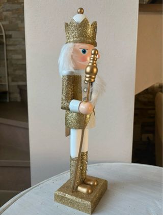 Statua Schiaccianoci Re Oro Glitter