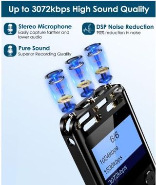 Grabadora Voz Digital WEVOOR 64GB