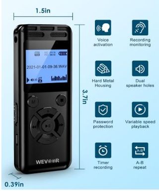Grabadora Voz Digital WEVOOR 64GB
