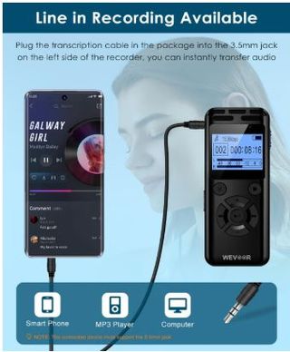 Grabadora Voz Digital WEVOOR 64GB