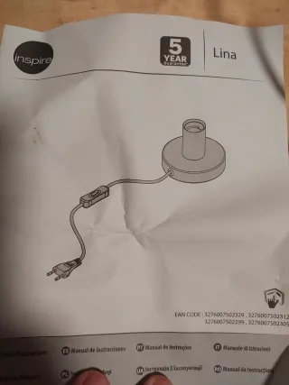 Pie de lámpara Inspire Lina Negro