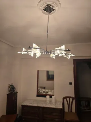 Lámpara de techo diseño floral metal y cristal