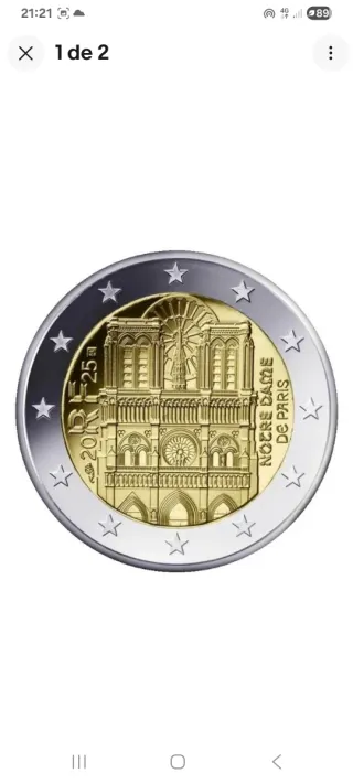 2 € 🇫🇷FRANCIA 2025 Notre Dame *sc*