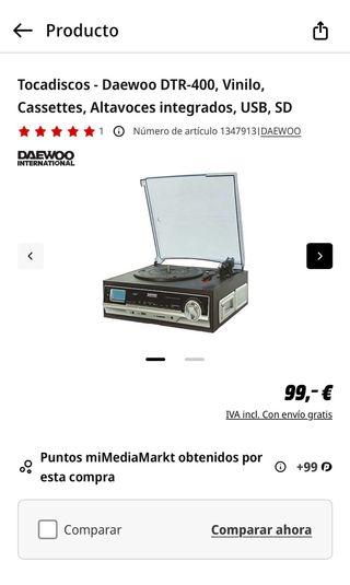 Tocadiscos Daewoo MP3