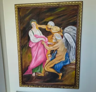 Dipinto olio su tela 50x70 cornice legno