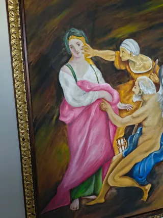 Dipinto olio su tela 50x70 cornice legno