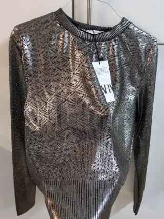 Jersey Zara Metalizado Talla L
