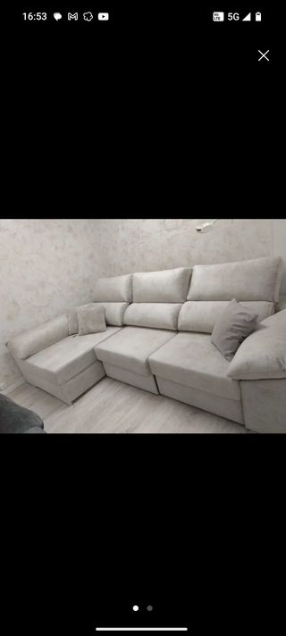 Sofá 3 plazas tela beige