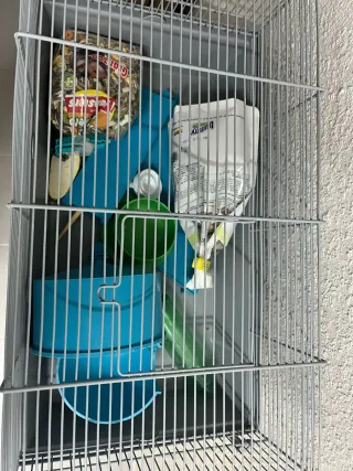 Jaula Hámster Completa Gris/Azul