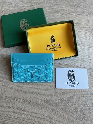 Porta carte Goyard blu/teal
