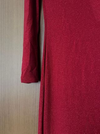 Vestito lungo rosso brillantinato