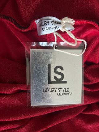 Vestito lungo rosso brillantinato