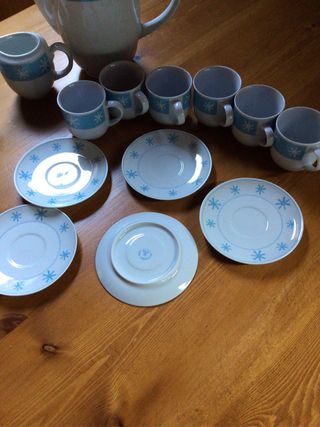 Juego de café porcelana azul y blanco