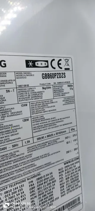 Nevera Combi LG Acero Inoxidable NO Frost A+