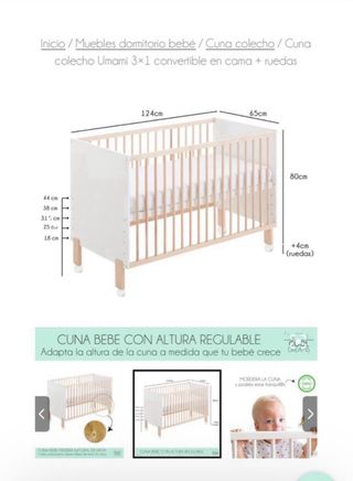 Cuna colecho para cama de bebé