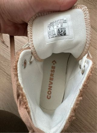 Converse plataforma marrones y blancas borreguito