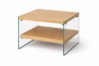 Mesa Auxiliar Habitat Elegance Madera y Cristal