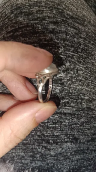 Anillo Piedra de Luna Plata Diseño Marquise