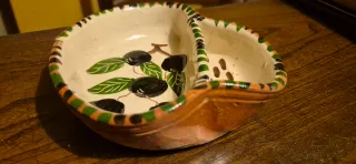 Piatto porta olive in ceramica decorato