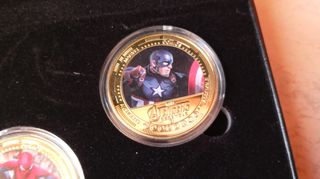Collezione Monete Marvel Avengers Placcate Oro