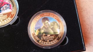 Collezione Monete Marvel Avengers Placcate Oro